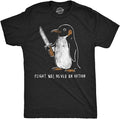 Mens Funny T Shirts Flight was Never an Option Sarcastic Penguin Graphic Novelty Tee for Men