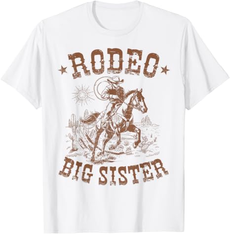 Rodeo Big Sister Western Cowboy Birthday Family Matching T-Shirt